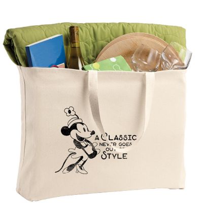 Steamboat Willie Tote Bag - Classic Style Cartoon Design Durable Cotton Twill Jumbo Bag Image 1