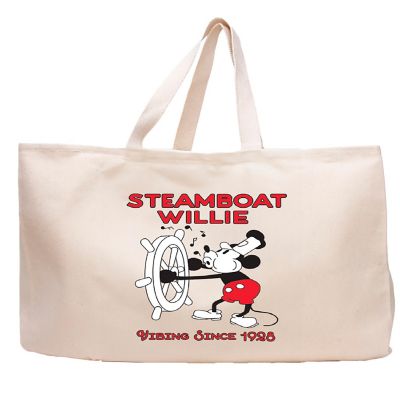 Steamboat Willie Tote Bag - Classic Vibing Durable Cotton Twill Jumbo Bag Image 1