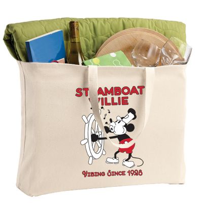 Steamboat Willie Tote Bag - Classic Vibing Durable Cotton Twill Jumbo Bag Image 1