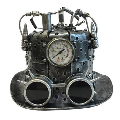 Steampunk Silver Top Hat Costume Accessory Image 1
