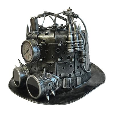 Steampunk Silver Top Hat Costume Accessory Image 3