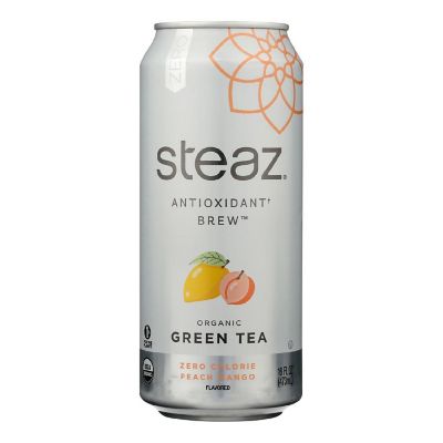 Steaz Zero Calorie Green Tea - Peach Mango - Case of 12 - 16 Fl oz. Image 1