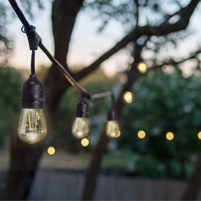 Sterno Home Vintage-Style Waterproof Outdoor LED String Lights For Backyard, Weddings, Patio, Porch, Black, 48 Feet Image 1