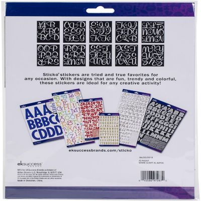 Sticko Alphabet Stickers 121/Pkg-Script - Extra Large - White Image 1