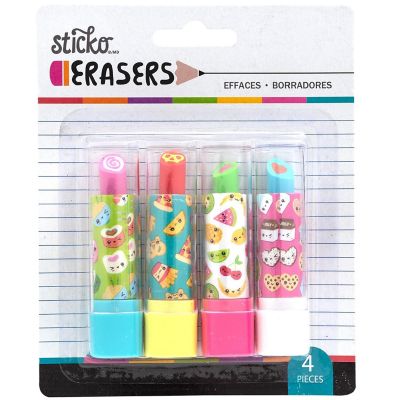 Sticko Retractable Lipstick Erasers 4/Pkg-Kawaii Image 1