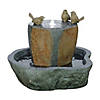 Stone Bird Bath Pool Fountain 22"D X 17.5"H Resin Image 1