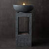 Stone Bowl Fountain With Rain Effect Fountain 17"Sq X 33"H Resin Image 1