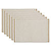 Stone Eco-Friendly Chambray Fine Ribbed Placemat 6 Piece Image 1