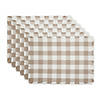 Stone Heavyweight Check Fringed Placemat (Set Of 6) Image 1