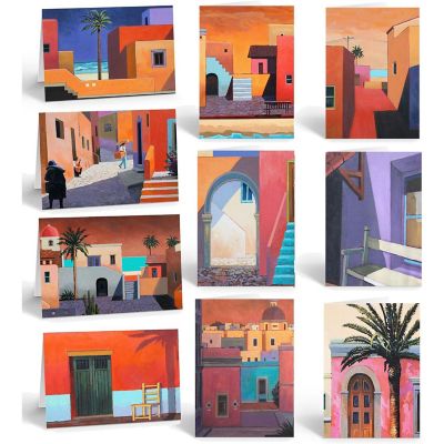 Stonehouse Collection 10 Assorted Mexican Note Cards, Assorted Mexican Village Image 1
