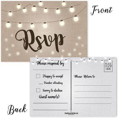 Stonehouse Collection 40 Rustic String Lights RSVP Postcards 4 x 6 Postcards Image 1