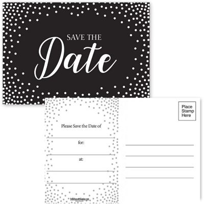 Stonehouse Collection 40 Save The Date Postcards - 4 x 6 Postcards (Dots) Image 1