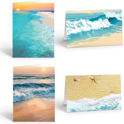 Stonehouse Collection  Assorted Beach Note Card Set - Beach Ocean Shore Note Cards - Assorted Image 1