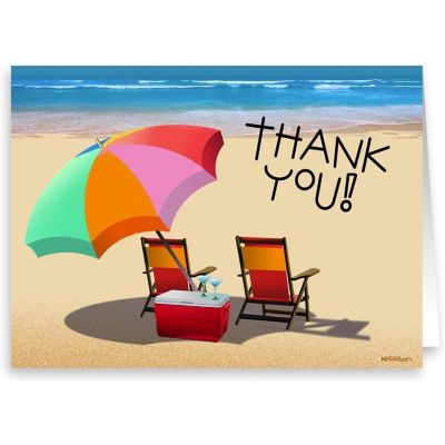 Stonehouse Collection Beach Note Cards - 10 Blank Note Cards Per Box - Beach Thank You Notes Image 1