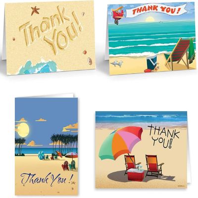Stonehouse Collection  Beach Note Cards Assorted Pack- 12 Beach Note - Beach Variety Set Image 1