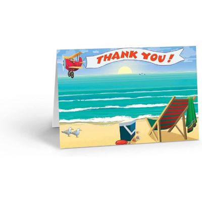 Stonehouse Collection  Beach Note Cards Assorted Pack- 12 Beach Note - Beach Variety Set Image 2