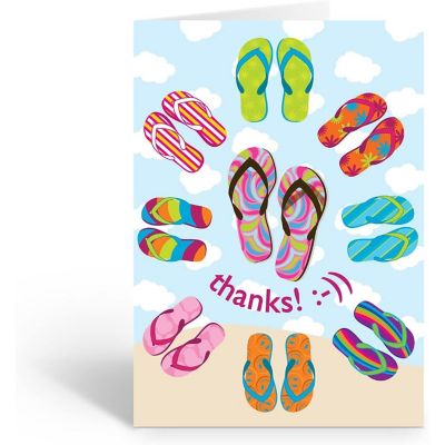 Stonehouse Collection Blank Note Cards 10 Count -Assorted Beach Note Cards (Beach Flip Flops) Image 1