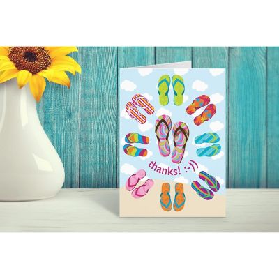 Stonehouse Collection Blank Note Cards 10 Count -Assorted Beach Note Cards (Beach Flip Flops) Image 3