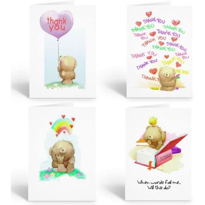 Stonehouse Collection Cute Assorted Thank You Note Cards - Boxed Set Cute Bears (Assorted) Image 1