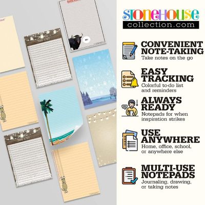 Stonehouse Collection Fun Pattern Designs Pads - 4 Assorted Notepads Image 1
