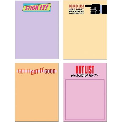 Stonehouse Collection Funny Sticky Notes -  4 Assorted Sticky Notepads (Sticky Notes No.2) Image 1