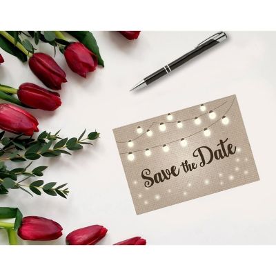 Stonehouse Collection String Lights Save The Date Postcards 40 , 4 x 6  Postcards Image 1