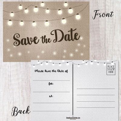 Stonehouse Collection String Lights Save The Date Postcards 40 , 4 x 6  Postcards Image 2