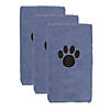 Stonewash Blue Embroidered Paw Small Pet Towel (Set Of 3) Image 1