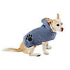 Stonewash Blue Embroidered Paw X-Small Pet Robe Image 1