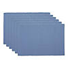 Stonewash Blue Placemat Set, 13X19", 6 Piece Image 1