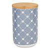 Stonewash Blue Trellis Paw Ceramic Treat Canister Image 1