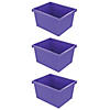 Storex 4 Gallon Storage Bin, Purple, Pack of 3 Image 1