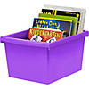 Storex 4 Gallon Storage Bin, Purple, Pack of 3 Image 3