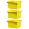 Storex 4 Gallon Storage Bin, Yellow, Pack of 3 Image 1