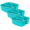 Storex Large Caddy, Teal, Pack of 3 Image 1