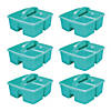Storex Small Caddy, Teal, Pack of 6 Image 1