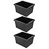 Storex Small Classroom Storage Bin, Black, Pack of 3 Image 1