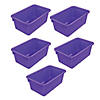 Storex Small Cubby Bin, Purple, Pack of 5 Image 1
