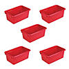 Storex Small Cubby Bin, Red, Pack of 5 Image 1