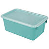 STOREX Small Cubby Bin, with Cover, Classroom Teal, Pack of 2 Image 1