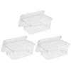 Storex Small Cubby Bin with Lid, Clear, Pack of 3 Image 1