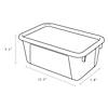 Storex Small Cubby Bin with Lid, Clear, Pack of 3 Image 2