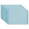 Storm Blue Eco-Friendly Chambray Fine Ribbed Placemat 6 Piece Image 1