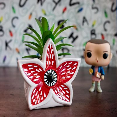 Stranger Things Demogorgon 3-Inch Ceramic Mini Planter with Artificial Succulent Image 2