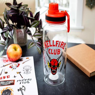 Stranger Things Hellfire Club 32-Ounce Twist Spout Water Bottle and Sticker Set Image 2