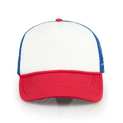 Stranger Things Mesh Red White &amp; Blue Vintage Mesh Trucker Cap Image 1