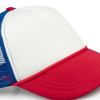 Stranger Things Mesh Red White &amp; Blue Vintage Mesh Trucker Cap Image 2