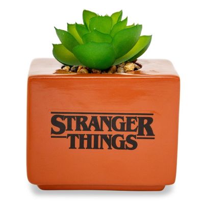 Stranger Things Missing Barb 4-Inch Ceramic Mini Planter With Artificial Succulent Image 1