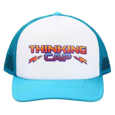 Stranger Things Netflix Series Blue &amp; White Thinking Hat Trucker Hat Image 1