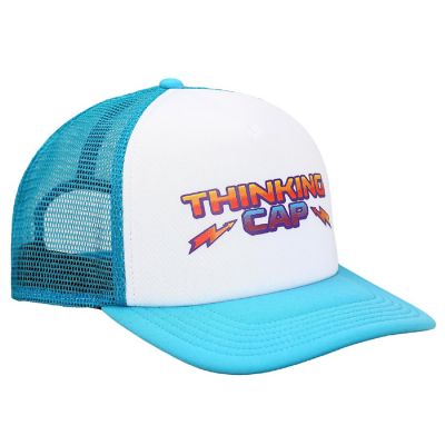 Stranger Things Netflix Series Blue &amp; White Thinking Hat Trucker Hat Image 2